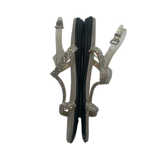 Aerosoles Silver Glitter Embellished Clear Strap Sandals Size 9 Women’s - Picture 5 of 8